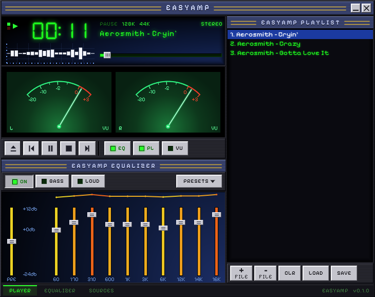 EasyAmp Retro with analog VU meters